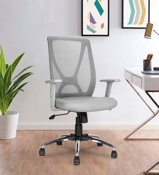 TEAL LEXI Mid Back Ergonomic Chair|Home,Office,WFH|Adjustable Armrest Fabric Office Adjustable Arm Chair