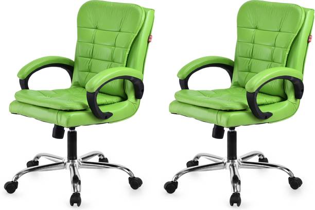 GOYALSON Comfortable Swivel Office Chair Adjustable Height & Breathable Mesh Leatherette Office Adjustable Arm Chair