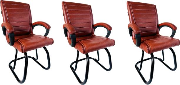 GOYALSON Elegant Visitor Chair for your living room with Comfortable Seating Leatherette Office Visitor Chair