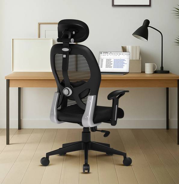Da URBAN Prisma Black HB Revolving | Adjustable Headrest| Home & Office Mesh Office Executive Chair