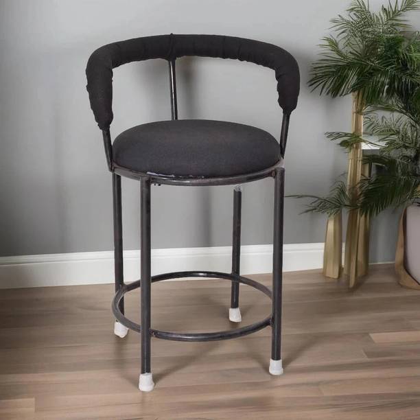 RW REST WELL Multipurpose Stool Chair For Clinics/Cafe|Metal Frame Stool with Padded Seat| Leatherette Office Visitor Chair