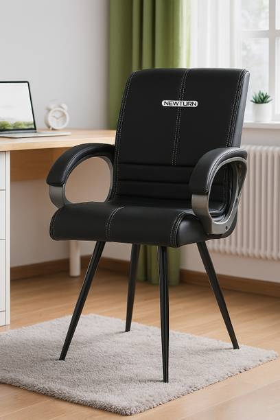 Newturn Prism Premium Office Visitor/Client/Waiting/WFH/Living Room/Desk/Computer Chair Leather Office Visitor Chair