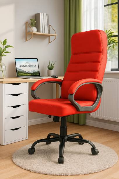 Newturn ROLEX orthopeadic Leather Boss Revolving office Chair with 1yrs parts repl. wty Leather Office Adjustable Arm Chair