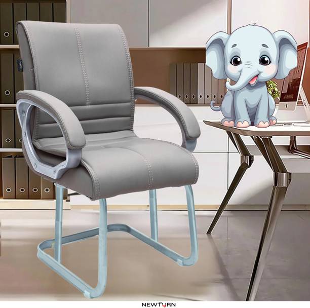 Newturn Maxson Heavy duty Cushion office fixed visitor chair with 2 Year warranty Synthetic Office Visitor Chair