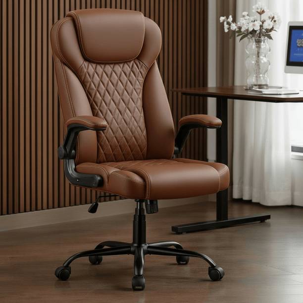 CHAIRTECH Nox High Back Ergonomic Adjustable Revolving Leatherette Office Executive Chair Leatherette Office Adjustable Arm Chair