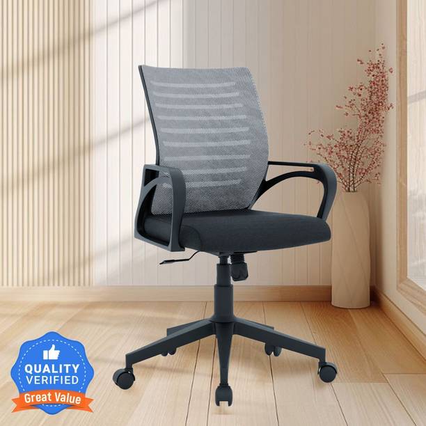 CRATVZ Oaker Ergonomic Chair with 3 Years Warranty, Home Desk Office Chair Fabric Office Arm Chair