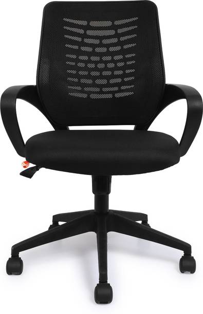 NARSA 805 Revolving Chair with Tilt Mechanism in net back, Fixed Arms Mesh Office Arm Chair