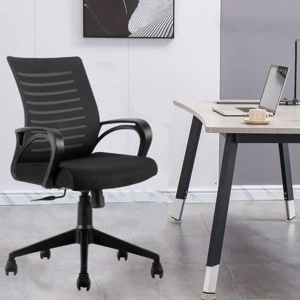 MAESTRO Ergonomic Medium Back Swivel Office Chair with Mesh Back, Height Adjustment Fabric Office Arm Chair