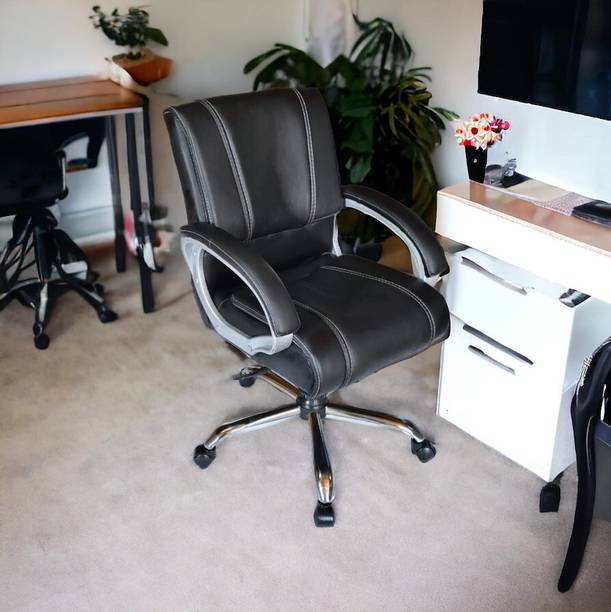 RM HOME Hassu Split Leather Office Arm Chair