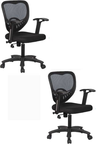 MAESTRO Square Net Back Office chair And Home,360 Degree Rotating Fabric Fabric Office Arm Chair