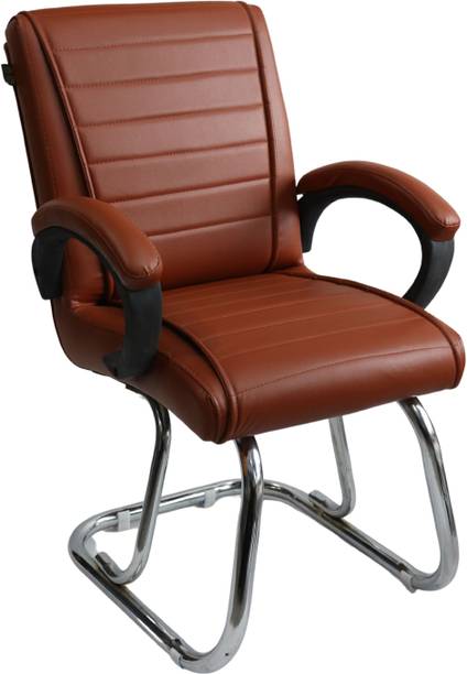 SOMRAJ Director Principal Manager Heavy Metal Frame| Visitor/Study/Office Arm Chair Leatherette Office Executive Chair