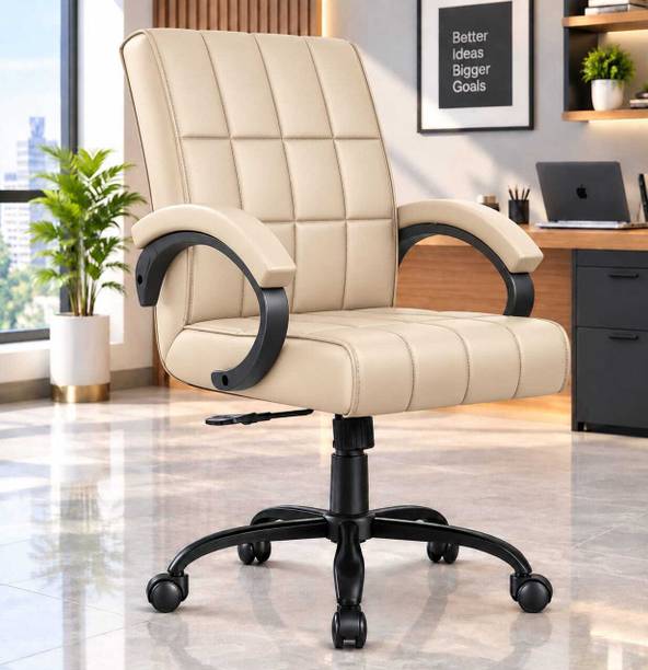ZRF ZRF Mid back Work from home/Office/study/desk Leatherette Office Adjustable Arm Chair