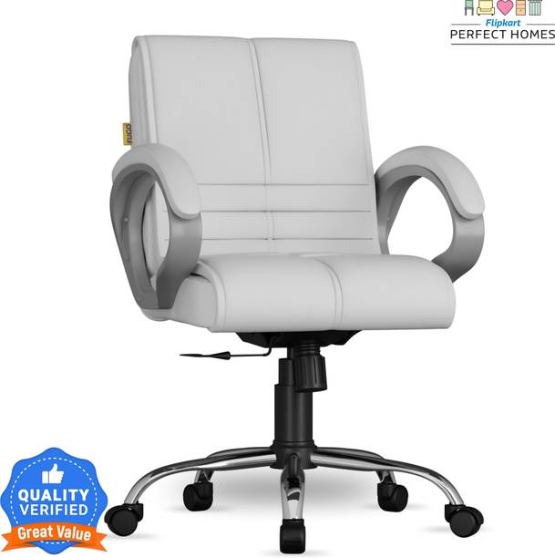 Flipkart Perfect Homes Dion Chair Office Chair, Study Chair, Computer Chair, 3 Years Warranty Leatherette Study Arm Chair