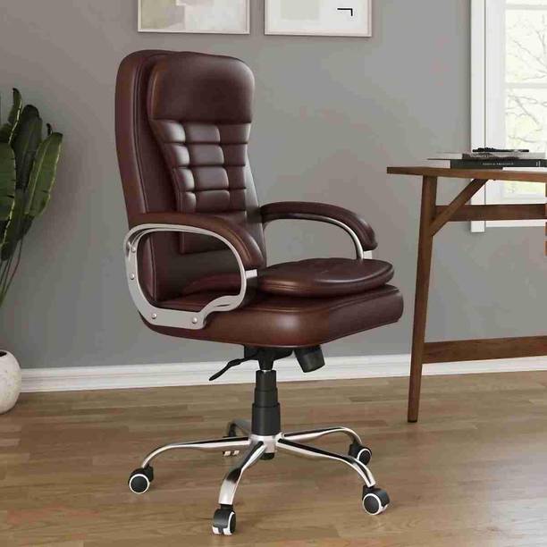 Sitrix Office Chair With High Back Revolving Study Chair for Home/Office Leatherette Office Arm Chair