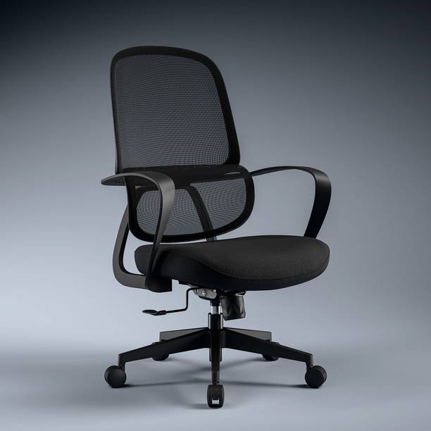 GREEN SOUL Orbit Mesh Office Chair for Work|Ultra Thick Cushion|Patented Screwless Armrest Fabric Office Adjustable Arm Chair