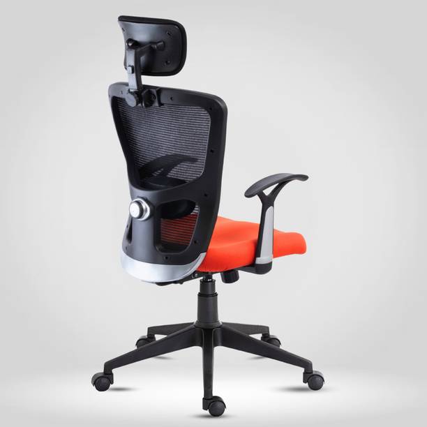 HUMAN METHOD VIBE ELITE High Back Ergonomic|Fixed Arms|Lumber Support|Adj Head|Single Synchro Mesh Office Adjustable Arm Chair