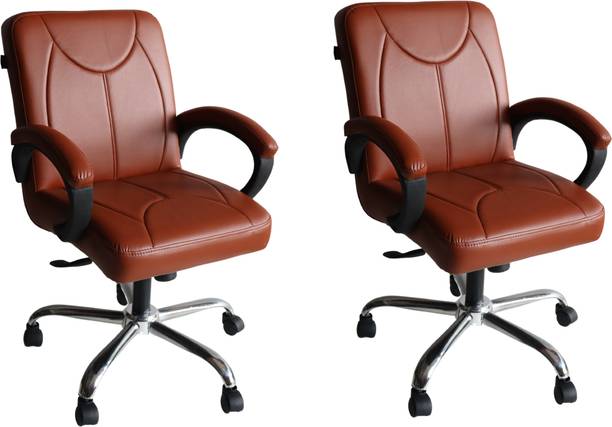 SOMRAJ Executive ergonomic Comfortable office study home computer Revolving arm chair Leatherette Office Visitor Chair