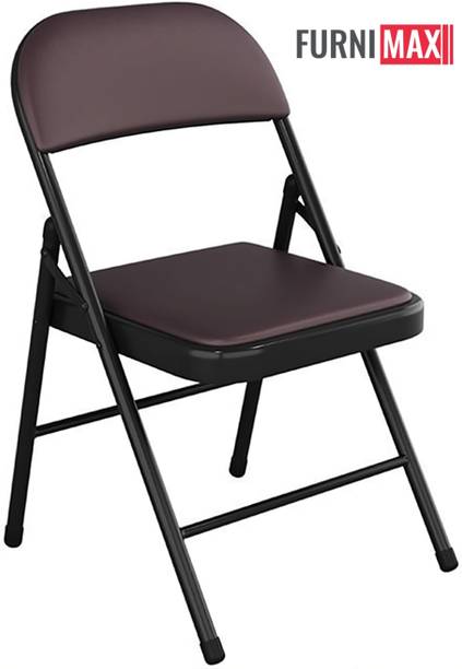 FURNIMAX Folding Study Chair With Cushion Leather Study Folding Chair