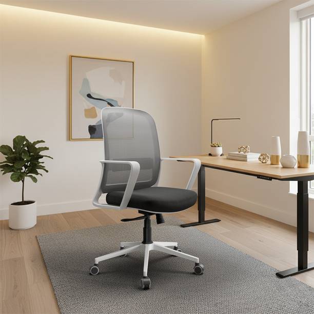 Vergo Empower Mid Back Ergonomic Chair, Swivel, Recline, Nylon Base, Home, Study Mesh Office Arm Chair