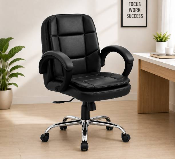 SitWood Ergonomic Revolving Leatherette Office Arm Chair