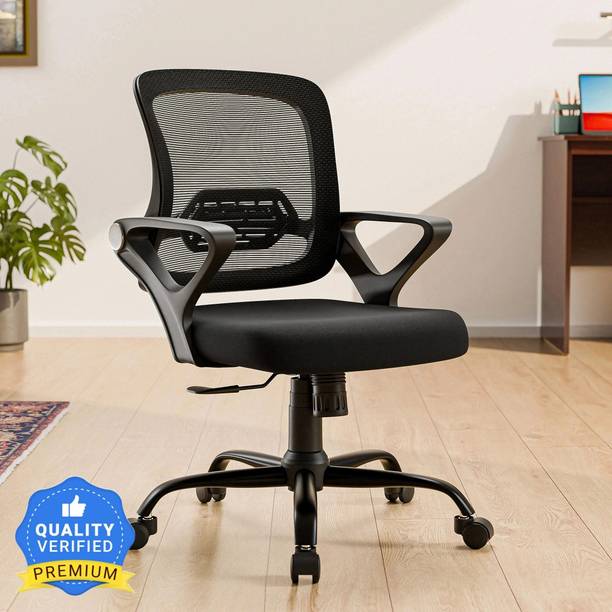 GREEN SOUL Pebble Mid Back Ergonomic|Home, Office, WFH|Moulded Foam|Extra Comfort Mesh Office Adjustable Arm Chair