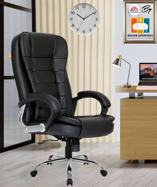 AASHRA ENTERPRISES E.A Office D-43 Boss Designer Chair PP Chrome Arms High Back Executive Chair Leatherette Office Arm Chair