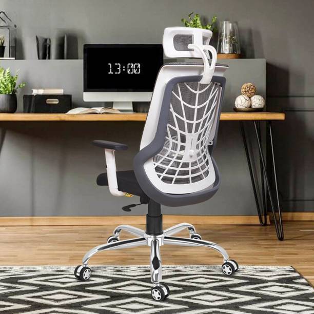 MAESTRO Spider High Back Ergonomic Revolving Chair Mesh Office Executive Chair Grey, White, DIY(Do-It-Yourself)