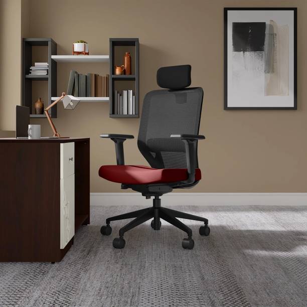 Godrej Interio Greta High Back Black Body Fabric Office Executive Chair