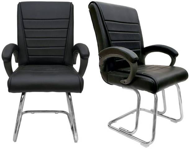 RW REST WELL Regal Comfortable Arm Chair| Ergonomic Relax Chair for Home,study,Reception Leatherette Office Visitor Chair