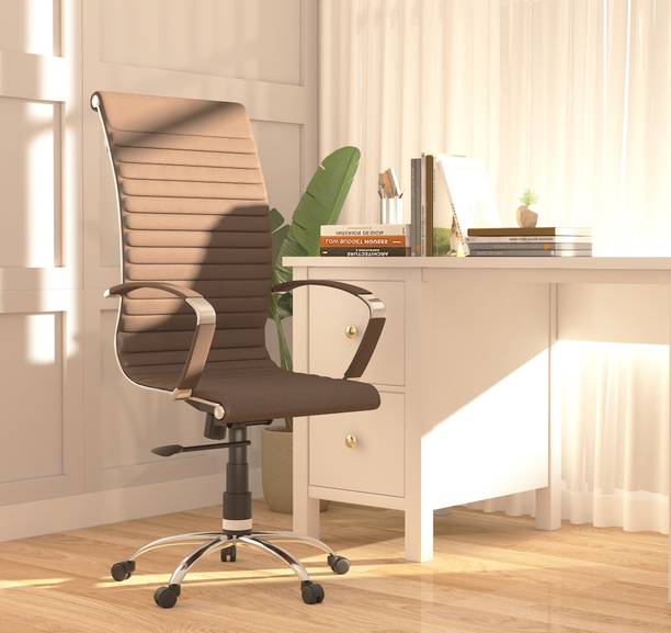 GARGHANDICRAFTS Ergonomic High-Back Chair with Adjustable Seating/Sleek Design/Swivel/Revolving Fabric Office Arm Chair
