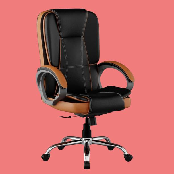 SHLINDIA Executive Office Chair Leatherette High Back Swivel Adjustable Computer Chair Leather Office Adjustable Arm Chair