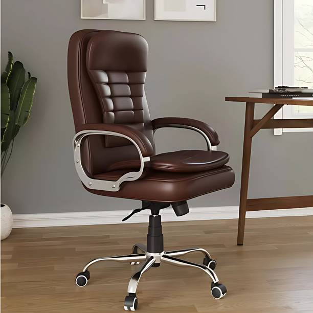 RUDRAKSH Taurus High Back Ergonomic Premium Finish Leather Office Arm Chair