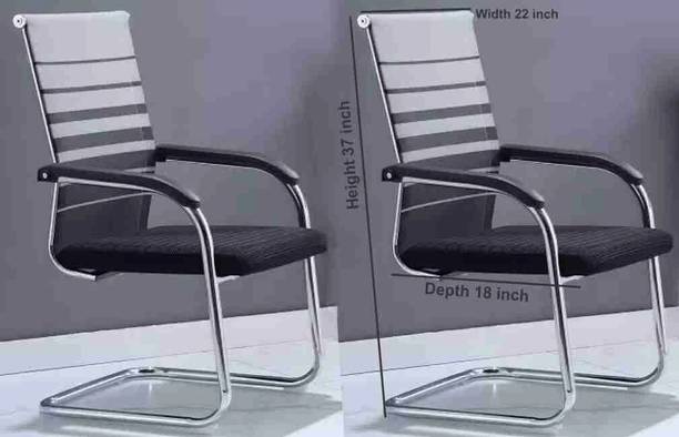 Decent Hut Office Study Computer Library Visitor Chair with Arm Rest Fabric Office Visitor Chair