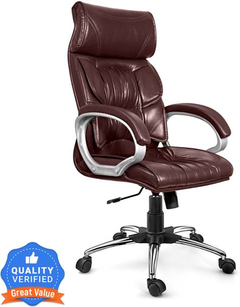 Oakcraft Luxury HIGH Back Leatherette Office with Steel Base and Warranty Leatherette Office Executive Chair