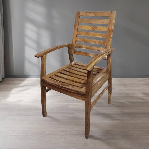 lumber casa "Elegant teak wood chair with ergonomic backrest, providing optimal support" NA Study Arm Chair