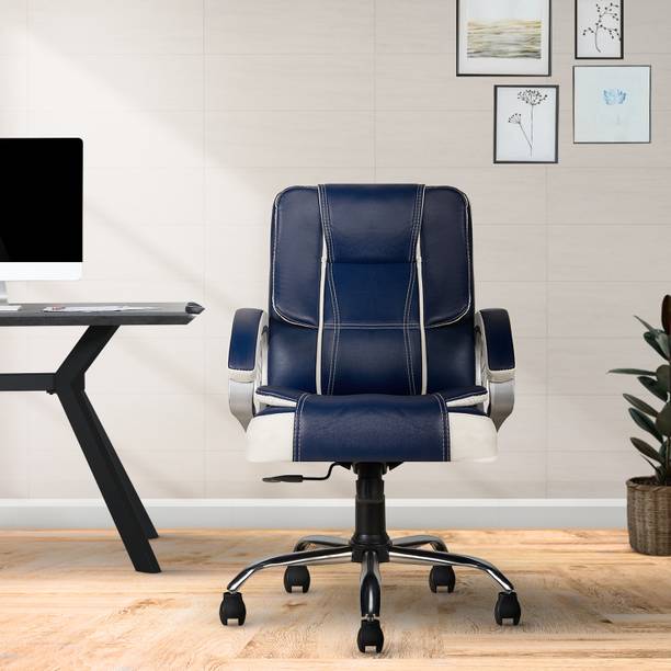 CELLBELL C102 Watson Ergonomic Mid-Back Boss Chair with Arm Rest & Adjustable Height Leatherette Office Executive Chair