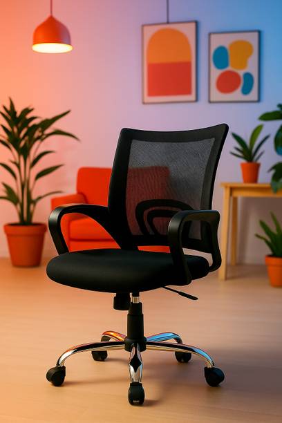 sapiencefurniture Mid-Back Revolving Mesh Ergonomic Chair for Home & Office with Comfort Seating Mesh Office Executive Chair