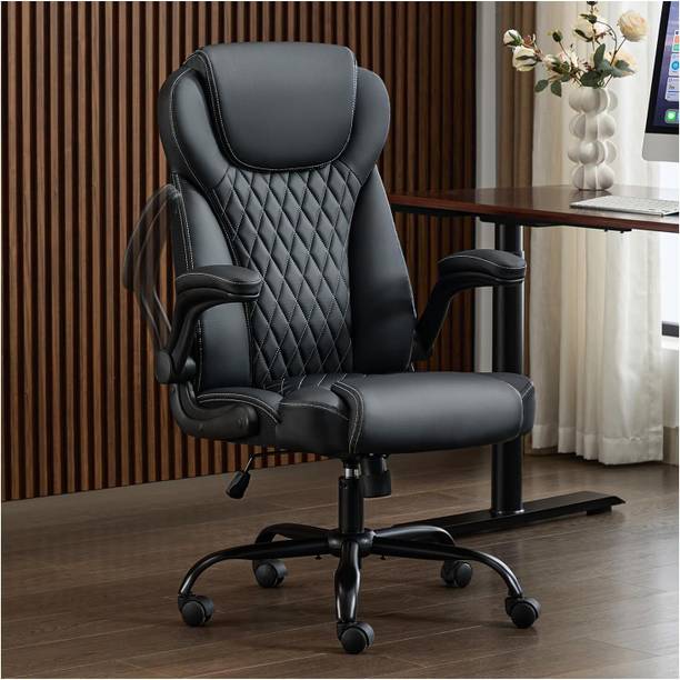 TECHSEAT ® 2 Years of Warranty | High Back Chair | Ergonomic | Home & Office Leatherette Office Adjustable Arm Chair
