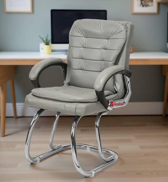 Goyal Steel & Furniture Industries Ultimate Comfort chair Visitor Cushion Chair for home office Leatherette Office Arm Chair