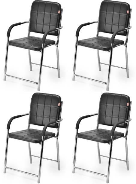 TARUN GRAMUDYOG Steel Visitor Chair Stylish Seating for Home and Office Leatherette Office Arm Chair