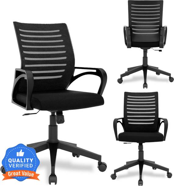 CRATVZ Oaker Ergonomic Chair with 3 Years Warranty, Home Desk Office Chair Fabric Office Arm Chair