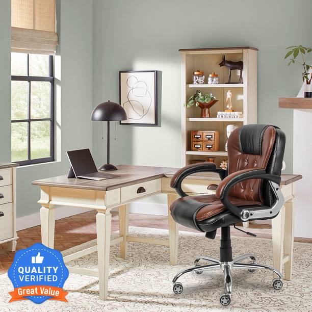 OAKLY Mid Back Ergonomic Office Chair Leatherette Office Executive Chair