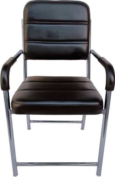 RW REST WELL Acton Chair With Cushioned Seat & Backrest|Armrest Chair For Office/Study Areas| Leatherette Office Visitor Chair