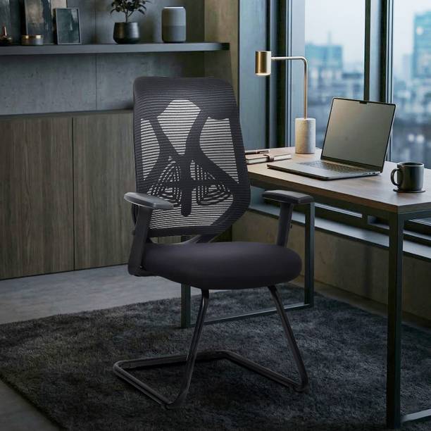 IAFA FURNITURE Ergolux Black Mesh Mid Back | Ergonomic | Heavy Duty Frame | Study Chair | Mesh Office Visitor Chair