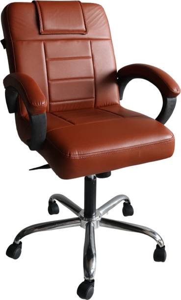 KITHANIA Mid Back Ergonomic Home Office Study Reception Executive Revolving arm Chair Leather Office Executive Chair