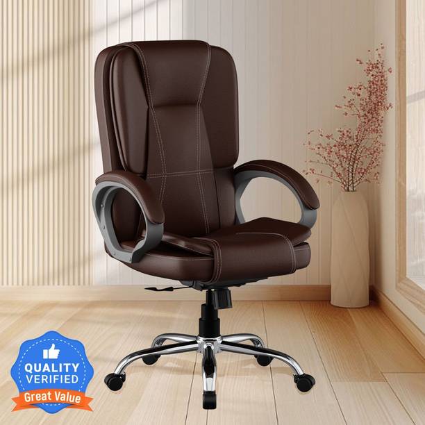 CRATVZ ExecuSit, Office Chair, Executive Chair, Heavy Metal Base with 3 Years Warranty Leatherette Office Executive Chair