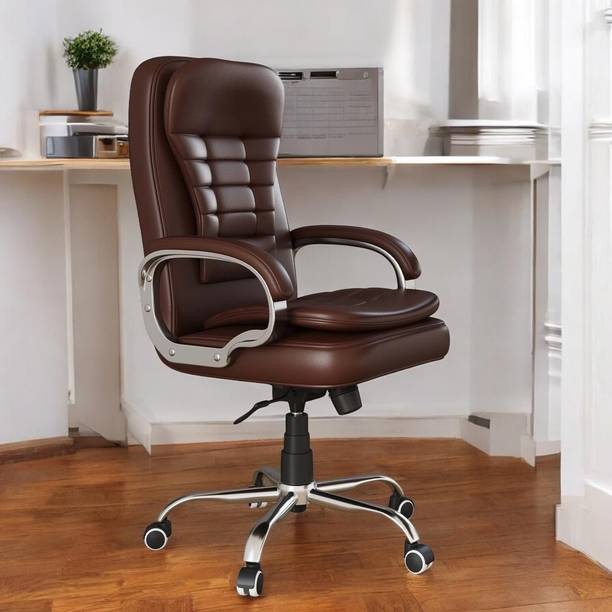 Aknoteek ® Heavy Duty Office Chair With High Back Revolving Study Chair for Home/Office Leatherette Office Arm Chair