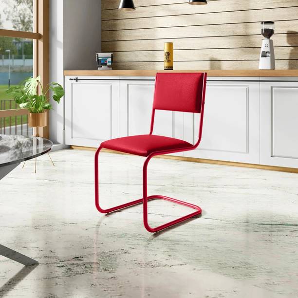 Interio by Godrej Vivid Leatherette Office Visitor Chair (Red, Optional Installation Available)
