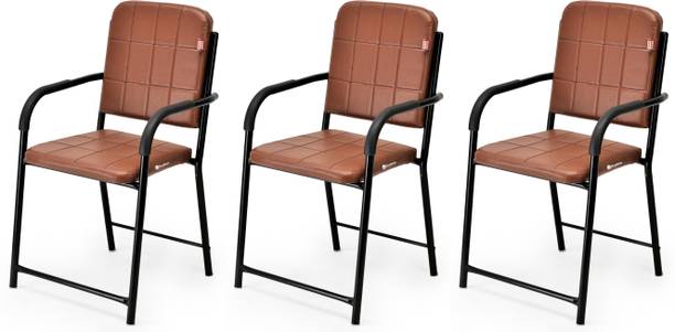 KITHANIA Chair Office Visitor Chair with arm Rest with Iron Frame Leatherette Study Arm Chair
