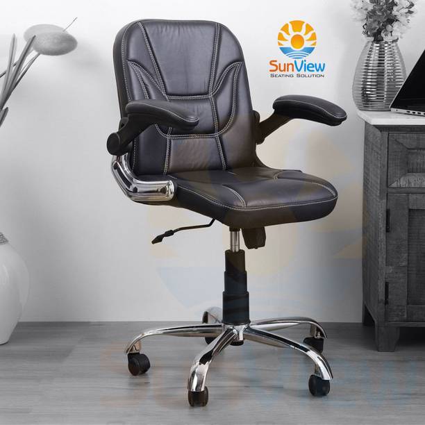 sunview Medium Back Revolving Chair with Ergonomic Design Leatherette Office Executive Chair